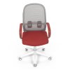 Židle kancelářská bílý plast šedý MESH a červená látka AKZ124CE