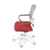 Židle kancelářská bílý plast šedý MESH a červená látka AKZ124CE