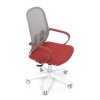 Židle kancelářská bílý plast šedý MESH a červená látka AKZ124CE