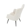 Křeslo ušák krémová látka nohy černý kov AKR149K