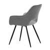 Židle jídelní stříbrná a šedá látka černý kov AJZ189ST
