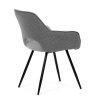 Židle jídelní stříbrná a šedá látka černý kov AJZ189ST