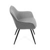 Židle jídelní stříbrná a šedá látka černý kov AJZ189ST