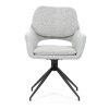 Židle jídelní krémová látka černý kov otočná AJZ193K