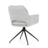 Židle jídelní krémová látka černý kov otočná AJZ193K