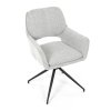 Židle jídelní krémová látka černý kov otočná AJZ193K