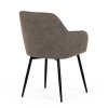 Židle jídelní hnědá látka černý kov AJZ194H