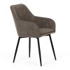Židle jídelní hnědá látka černý kov AJZ194H