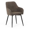 Židle jídelní hnědá látka černý kov AJZ194H