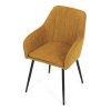 Židle jídelní žlutá látka černý kov AJZ194ZL