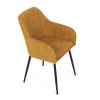 Židle jídelní žlutá látka černý kov AJZ194ZL