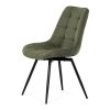 Židle jídelní zelená látka černý kov otočná AJZ197Z