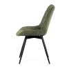 Židle jídelní zelená látka černý kov otočná AJZ197Z