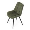 Židle jídelní zelená látka černý kov otočná AJZ197Z