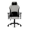 Herní křeslo stříbrná látka houpací mechanismus polohování AKZ189ST