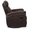 TV křeslo hnědá látka v dekoru kůže AKR136H