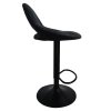 Barová židle černá látka s efektem broušené kůže TBZ106C