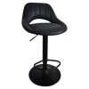 Barová židle černá látka s efektem broušené kůže TBZ106C