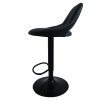 Barová židle černá látka s efektem broušené kůže TBZ106C