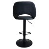 Barová židle černá látka s efektem broušené kůže TBZ106C