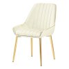 Jídelní židle béžová Velvet látka gold chrom zlatý TJZ112BE