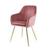 Designové křeslo růžová Velvet látka gold chrom zlatý TJZ106R