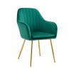Designové křeslo smaragdová Velvet látka gold chrom zlatý TJZ106Z