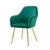 Designové křeslo smaragdová Velvet látka gold chrom zlatý TJZ106Z