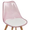 Židle transparentní růžová akryl ekokůže buk TJZ123R