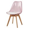 Židle transparentní růžová akryl ekokůže buk TJZ123R