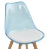 Židle transparentní modrá akryl ekokůže buk TJZ123M