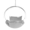 Závěsné křeslo, transparentní/stříbrná/šedá, BUBBLE NEW TYP 1