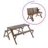 Zahradní stůl a lavička 2v1 hnědá TZS112H