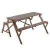 Zahradní stůl a lavička 2v1 hnědá TZS112H
