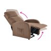 Relaxační el. polohovací křeslo světle hnědá látka TKR111H