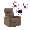 Relaxační otočné polohovací křeslo šedohnědá Taupe TKR114SH