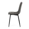 Jídelní židle antracitová látka cowboy nohy černý kov AJZ213C