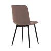 Jídelní židle hnědá sametová látka nohy černý kov AJZ213HS