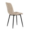 Jídelní židle krémová látka cowboy nohy černý kov AJZ213K
