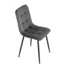 Jídelní židle šedá sametová látka nohy černý kov AJZ213SS