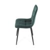 Jídelní židle zelená sametová látka nohy černý kov AJZ213ZS