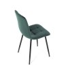 Jídelní židle zelená sametová látka nohy černý kov AJZ213ZS