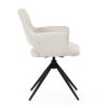 Jídelní židle krémová látka 360° vratný mechanismus černý kov AJZ214K