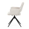Jídelní židle krémová látka 360° vratný mechanismus černý kov AJZ214K