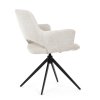 Jídelní židle krémová látka 360° vratný mechanismus černý kov AJZ214K