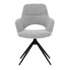 Jídelní židle šedá látka 360° vratný mechanismus černý kov AJZ214S