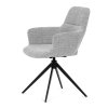 Jídelní židle šedá látka 360° vratný mechanismus černý kov AJZ214S