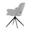Jídelní židle šedá látka 360° vratný mechanismus černý kov AJZ214S