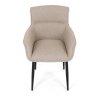 Jídelní židle krémová látka černý matný lak kovové nohy AJZ216K