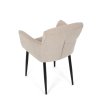 Jídelní židle krémová látka černý matný lak kovové nohy AJZ216K